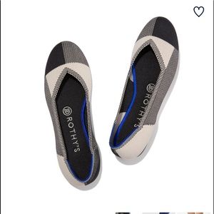 Rothys Black & White Plaid round toe